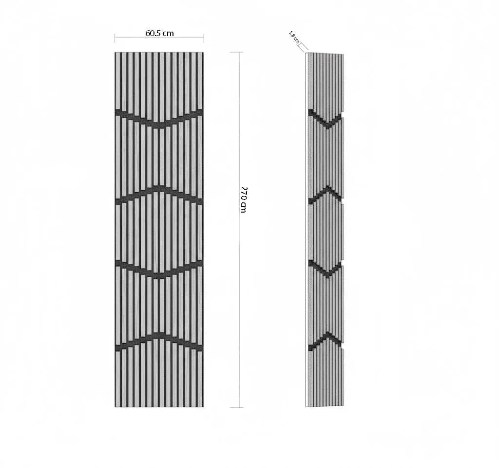 Panou riflaj decorativ Vertical Wave S0DV-01 - nuc inchis