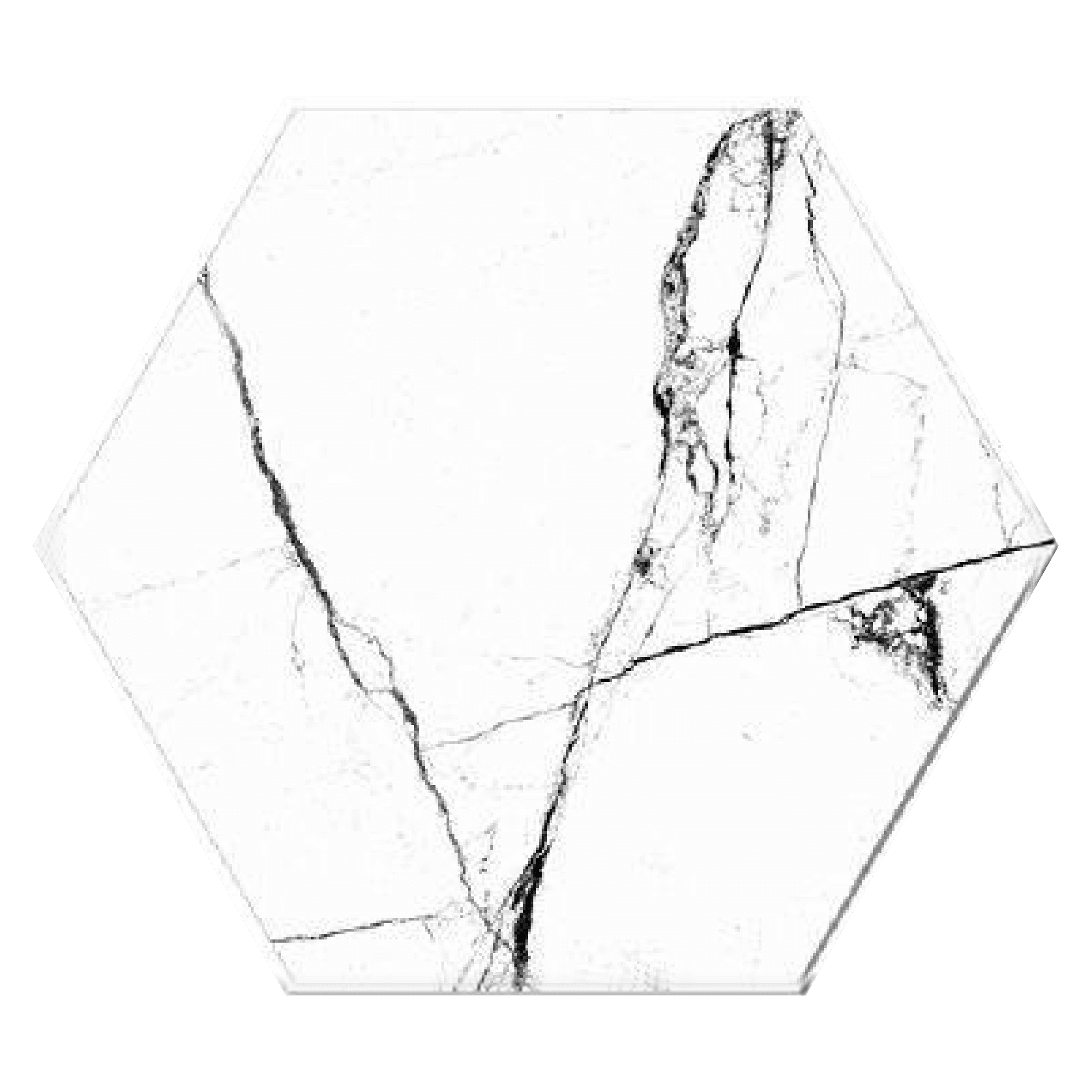 Hexa White Lt, placă hexagonală 21,5×25 cm