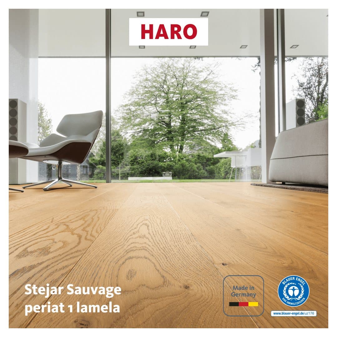 Parchet triplustratificat HARO stejar Sauvage periat 1 lamelă 549132 NaturaLin plus - Limited Edition
