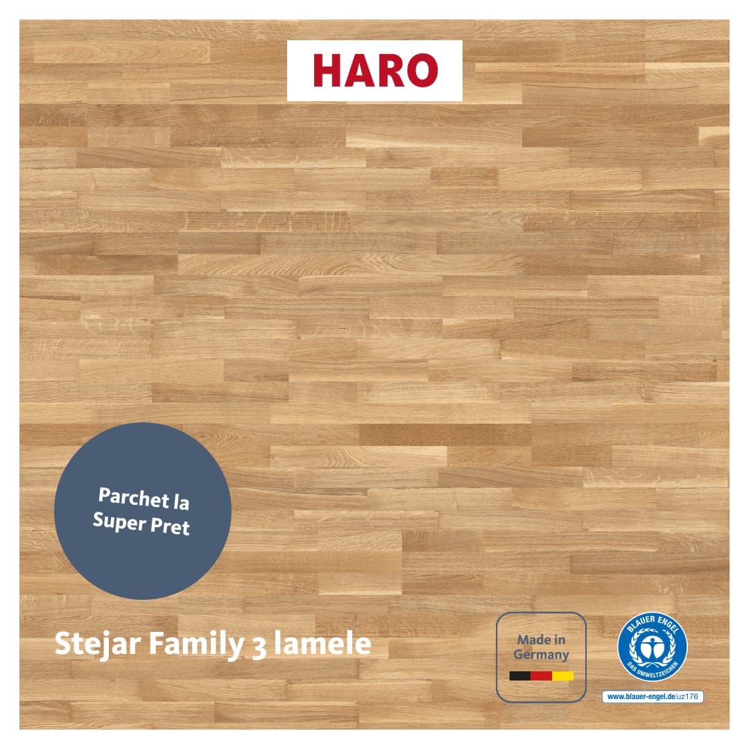 Parchet triplustratificat HARO stejar Family 3 lamele NaturaDur - Limited Edition - 549131