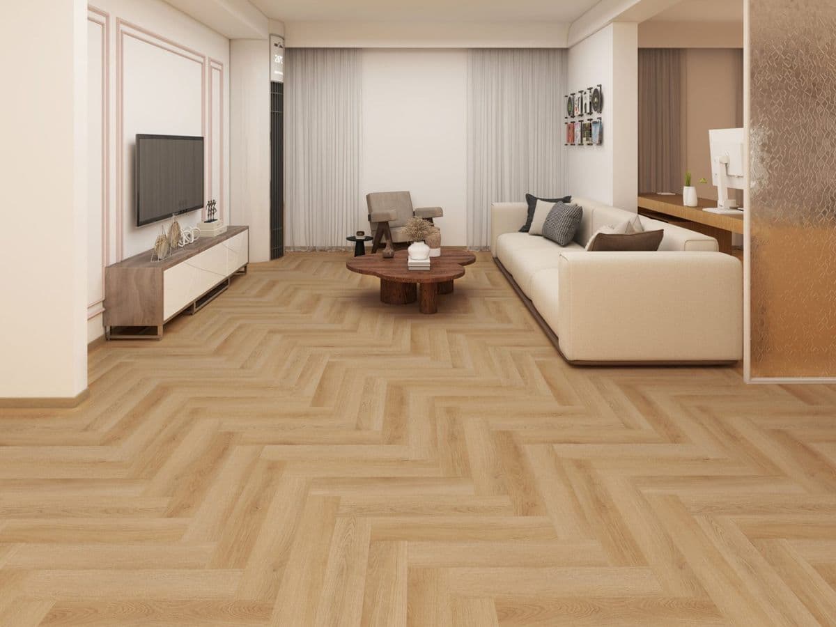 Pardoseală SPC Herringbone Perfection S864A3 5 + 1 mm - montat într-o cameră