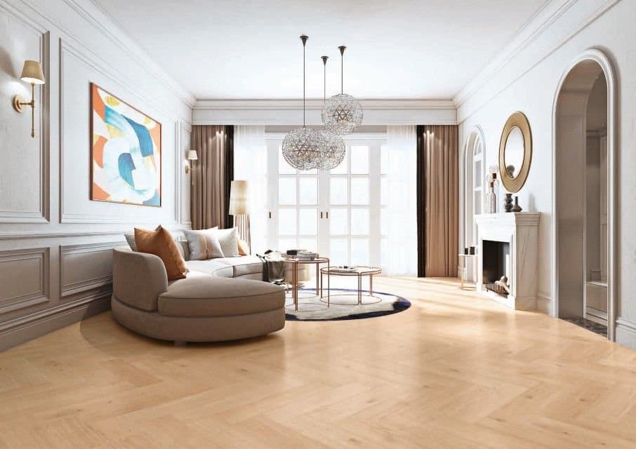Parchet laminat Manor 8MM 62705 Chambord - montat într-o cameră