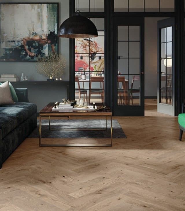 Parchet triplustratificat Barlinek Stejar Serene Herringbone 110