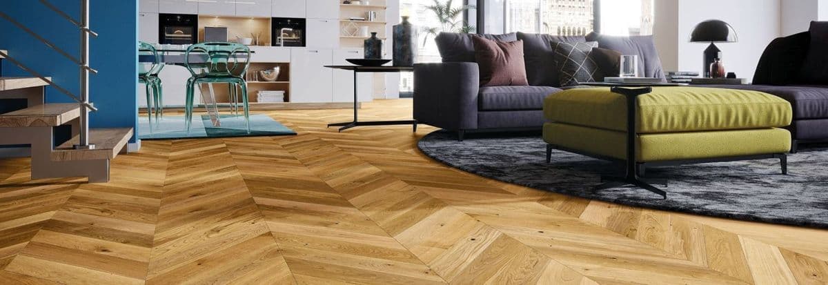 Parchet triplustratificat Barlinek Stejar Caramel Chevron 130