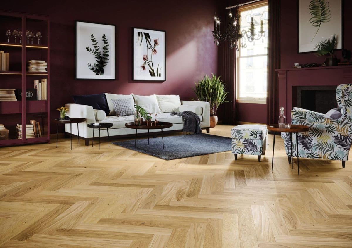 Parchet triplustratificat Barlinek Stejar Bright Herringbone 110