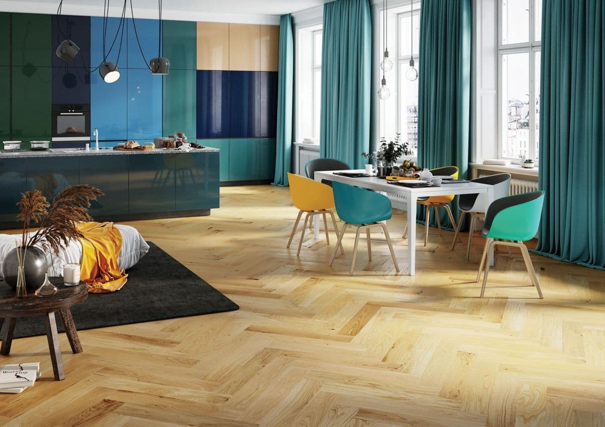 Parchet triplustratificat Barlinek Stejar Caramel Herringbone 130
