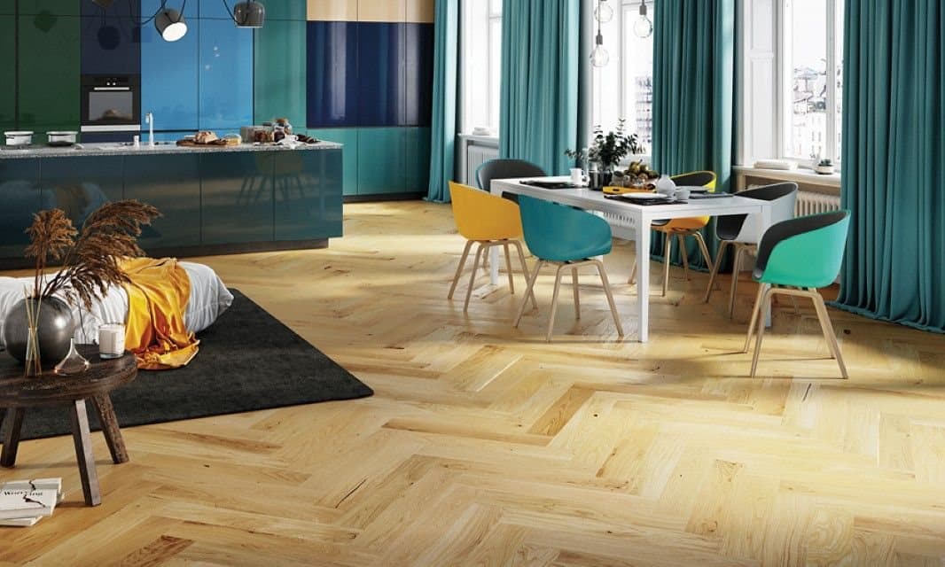 Parchet triplustratificat Barlinek Stejar Caramel Herringbone 130