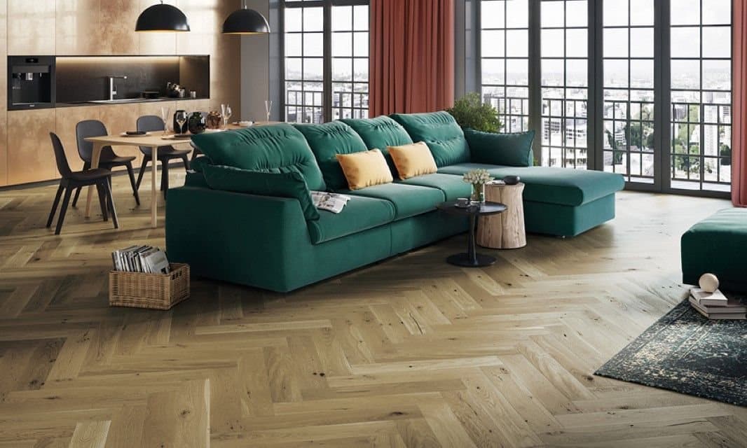 Parchet triplustratificat Barlinek Stejar Toffee Herringbone 130