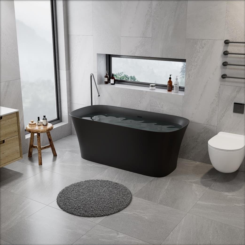 Cadă freestanding Ralu MB20BLK, ovală, neagră