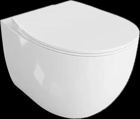 Set vas WC suspendat Mondo, alb, rimless, cu capac soft close