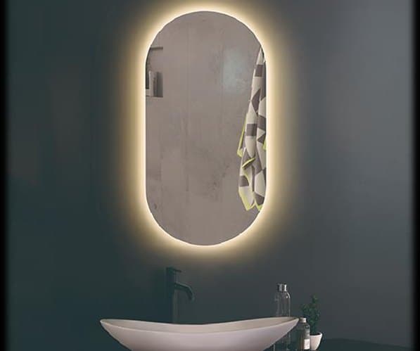 Oglindă NC049 ovală, cu LED și dezaburire, 60×90 cm