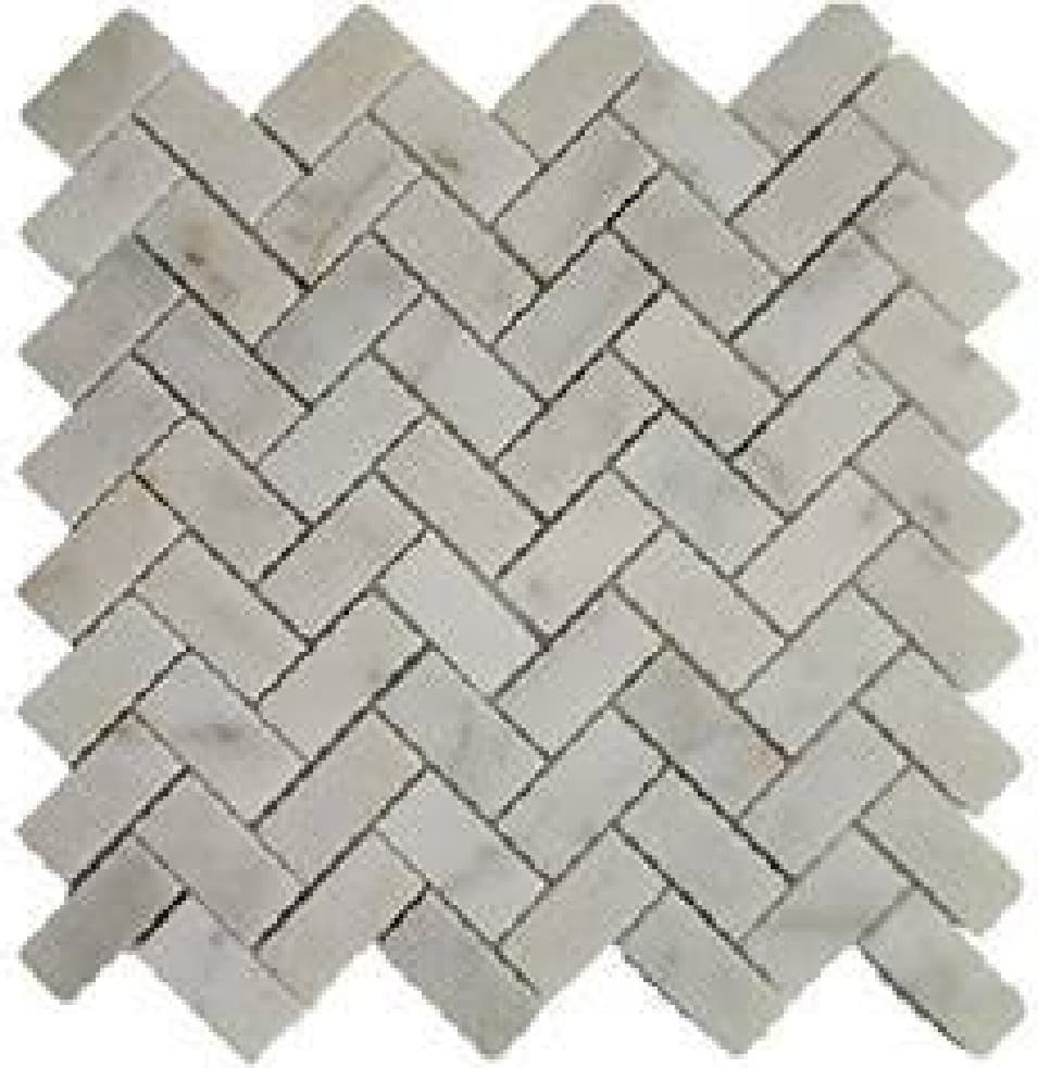 Mozaic Marmură Herringbone White - textură