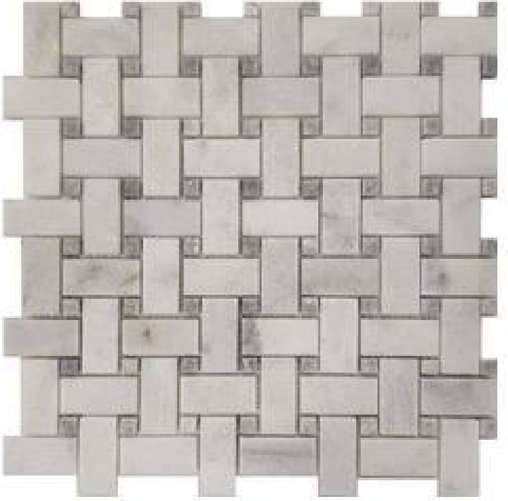 Mozaic Mugla White Basketweave - textură