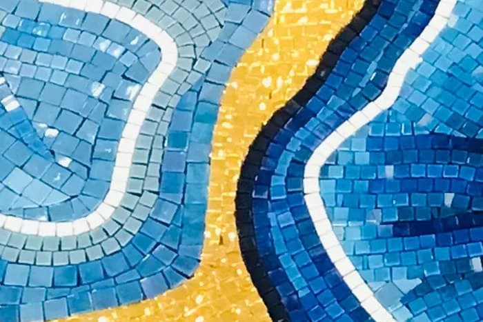 Tablou din mozaic Blue Agate, 110×110 cm - poza 3
