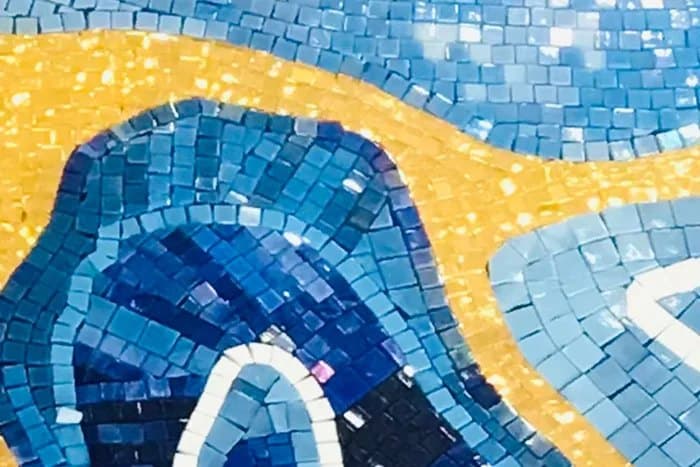 Tablou din mozaic Blue Agate, 110×110 cm - poza 4