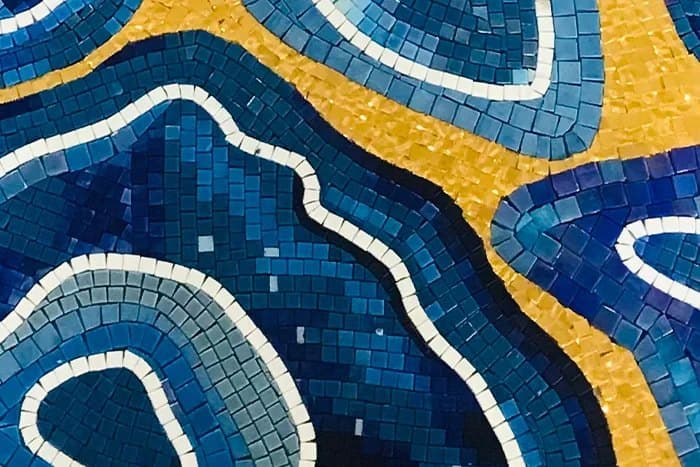 Tablou din mozaic Blue Agate, 110×110 cm - poza 5