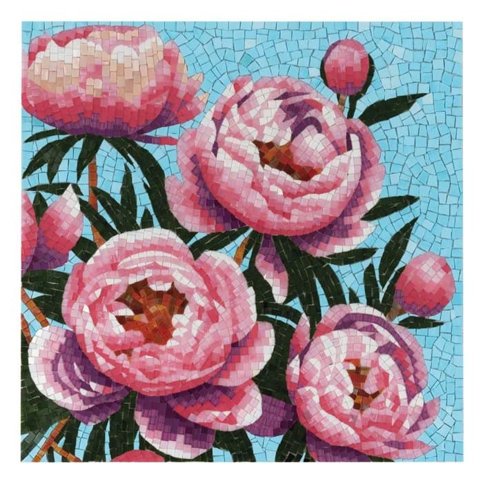 Tablou din mozaic Peonies, 58×58 cm