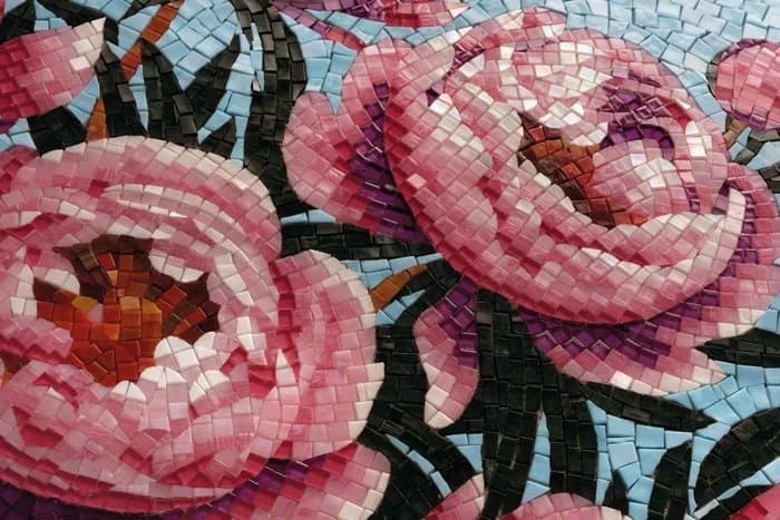 Tablou din mozaic Peonies, 58×58 cm - poza 4