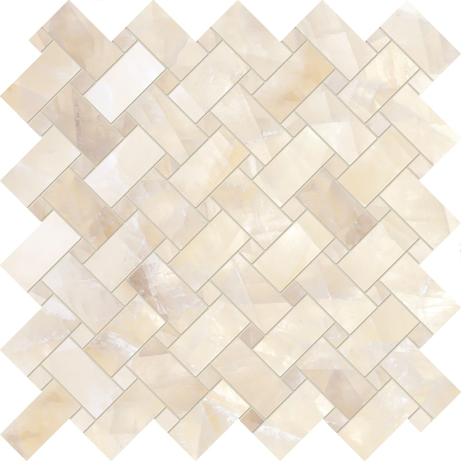 Tele di Marmo Lumia mozaic Intrecci 30×30 Full Lappato Ivory Gioiello