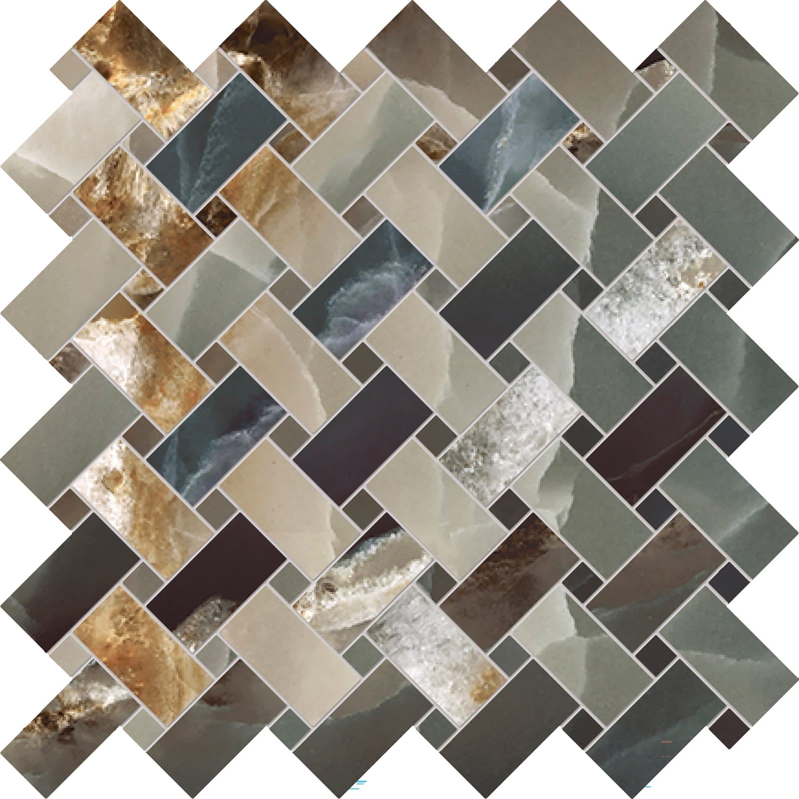 Tele di Marmo Onyx Intrecci 30×30 Stormy Night