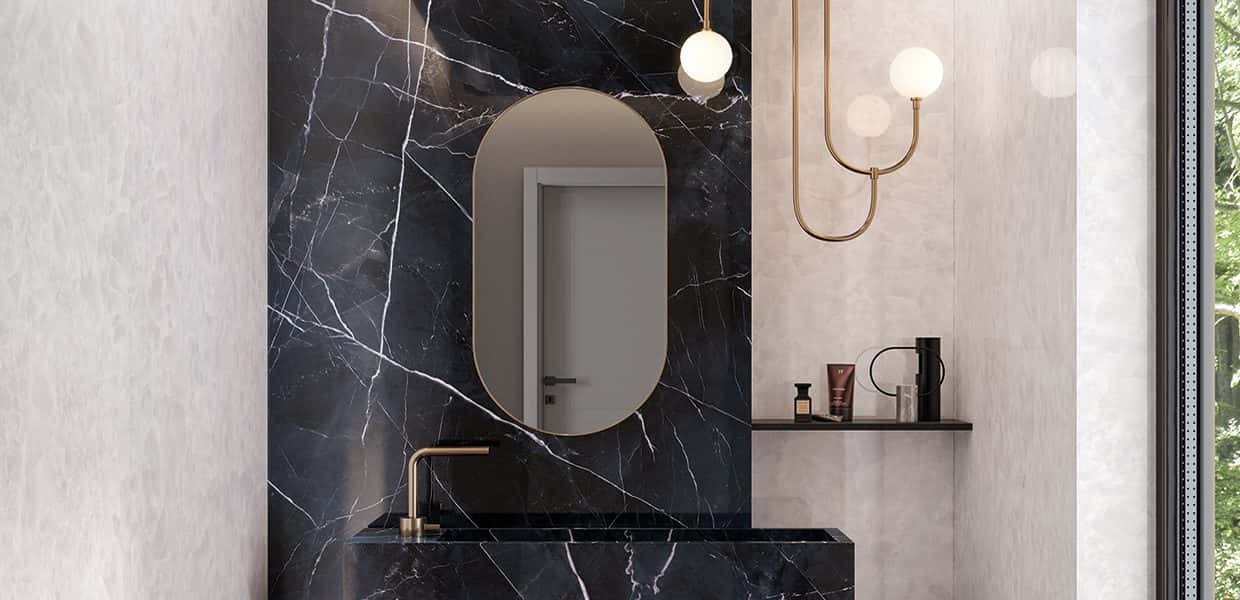 Tele Di Marmo Revolution Thassos - montată într-o cameră