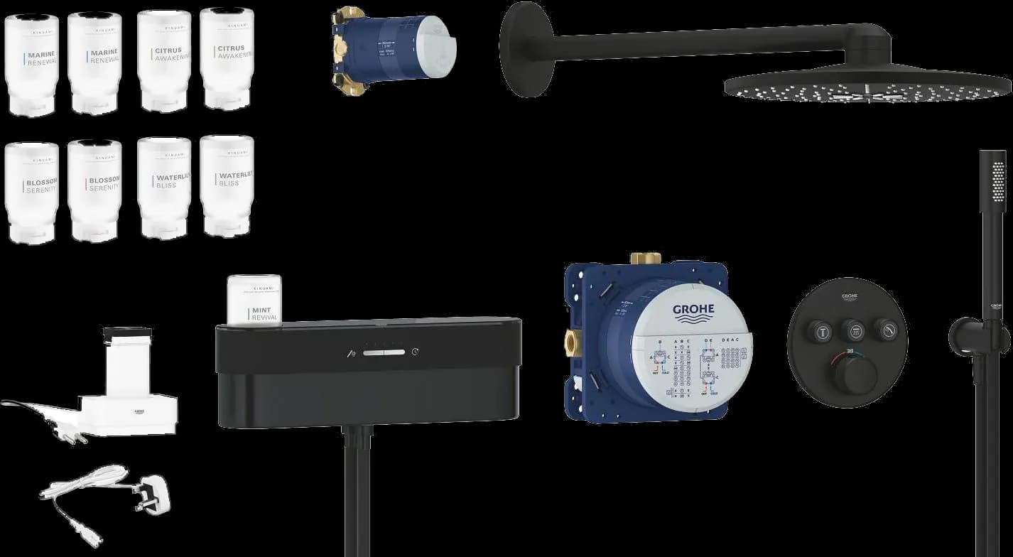 GROHE SmartControl Purefoam Sistem de duș încastrat - finisaj Negru - Phantom Black