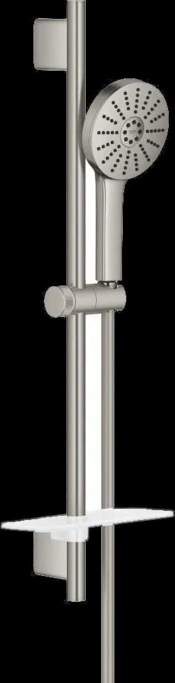 GROHE Vitalio Joy+ 120 Set bară de duș cu 3 jeturi (Rain, Jet, Booster) - finisaj Supersteel Infinity