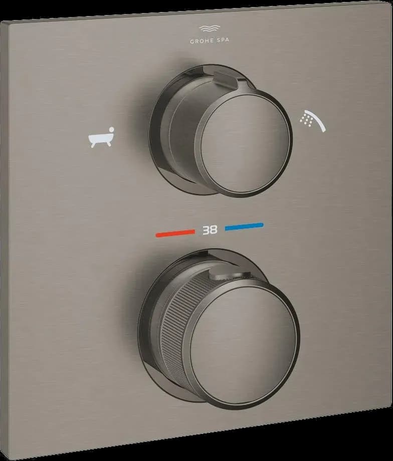 GROHE Allure Termostat pentru montaj încastrat, cu comutator cu 2 căi duș de mână/umplere cadă - finisaj Antracit - Brushed Hard Graphite