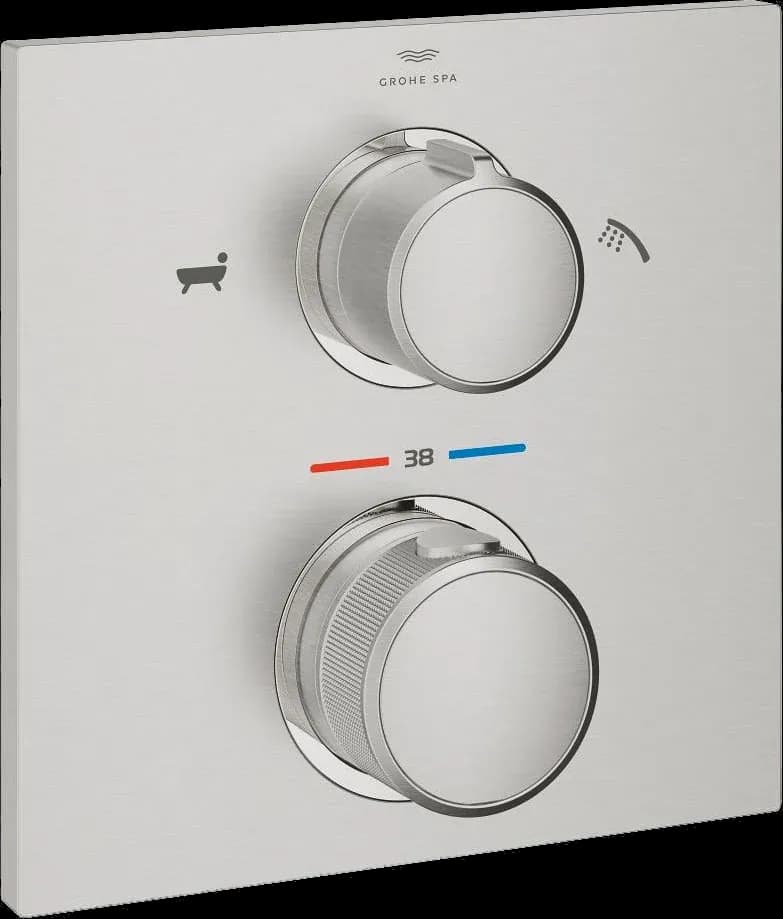 GROHE Allure Termostat pentru montaj încastrat, cu comutator cu 2 căi duș de mână/umplere cadă - finisaj Supersteel Infinity