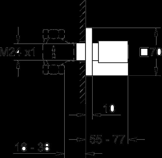 GROHE Eurocube Element de control al debitului - desen tehnic cu cote