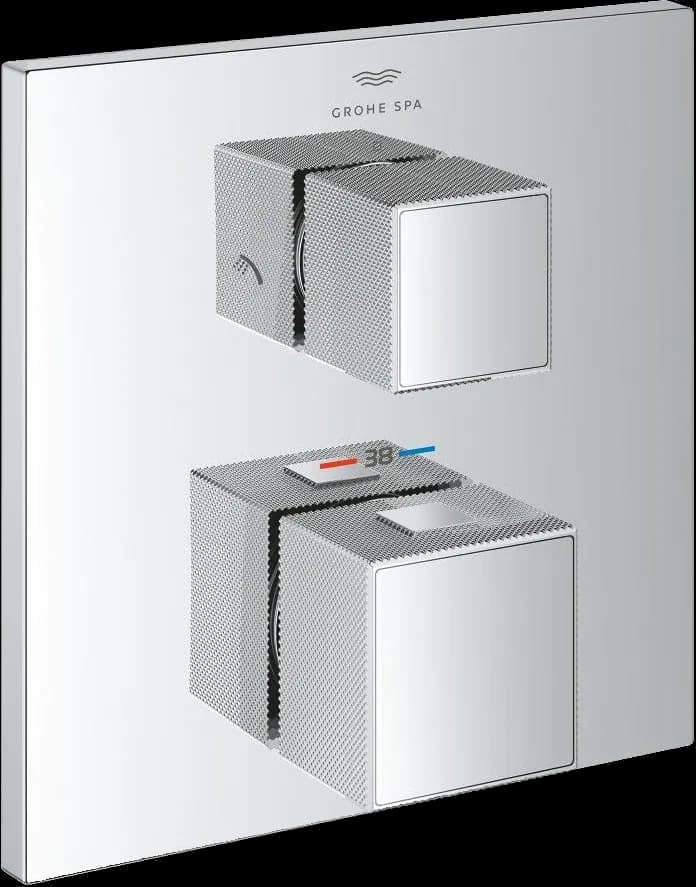 GROHE Allure Brilliant Unitate de mixare cu termostat pentru duș cu 2 ieșiri cu ventil de închidere/deviere integrat