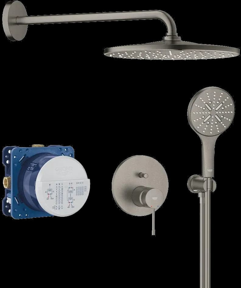 GROHE Essence Sistem de duș încastrat cu Rainshower Mono 310 - finisaj Antracit - Brushed Hard Graphite