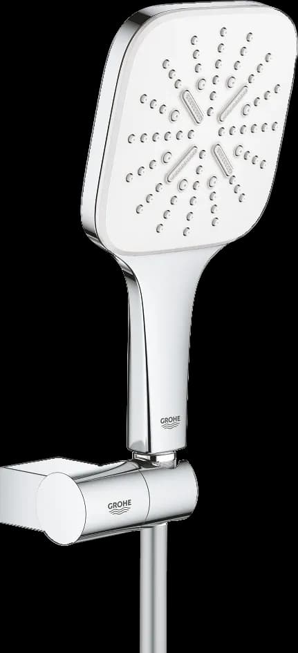 GROHE Rainshower SmartActive 130 Cube Set duș cu 3 pulverizări, cu suport de perete - finisaj Alb