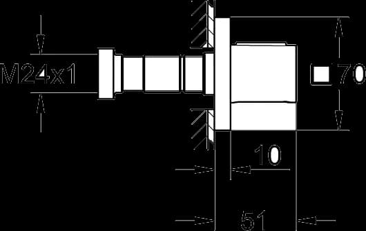 GROHE Grohtherm F Element de control al volumului - desen tehnic cu cote