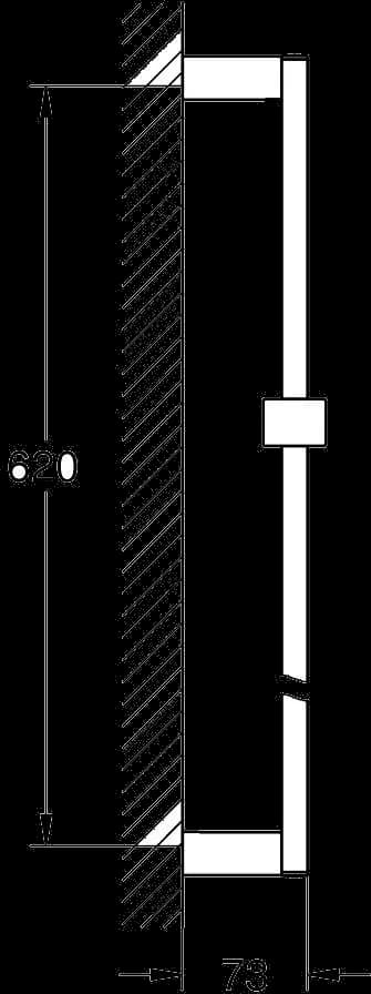 GROHE Euphoria Cube Bară de duș, 600 mm - desen tehnic cu cote