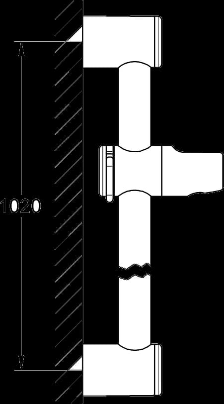 GROHE Relexa Bară de duş, 1000 mm - desen tehnic cu cote