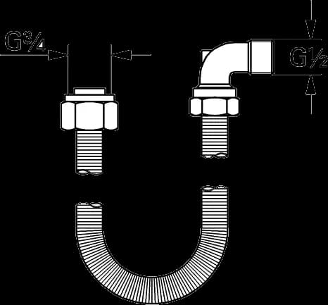 GROHE Talentofill Set de legătură 3/4" - desen tehnic cu cote