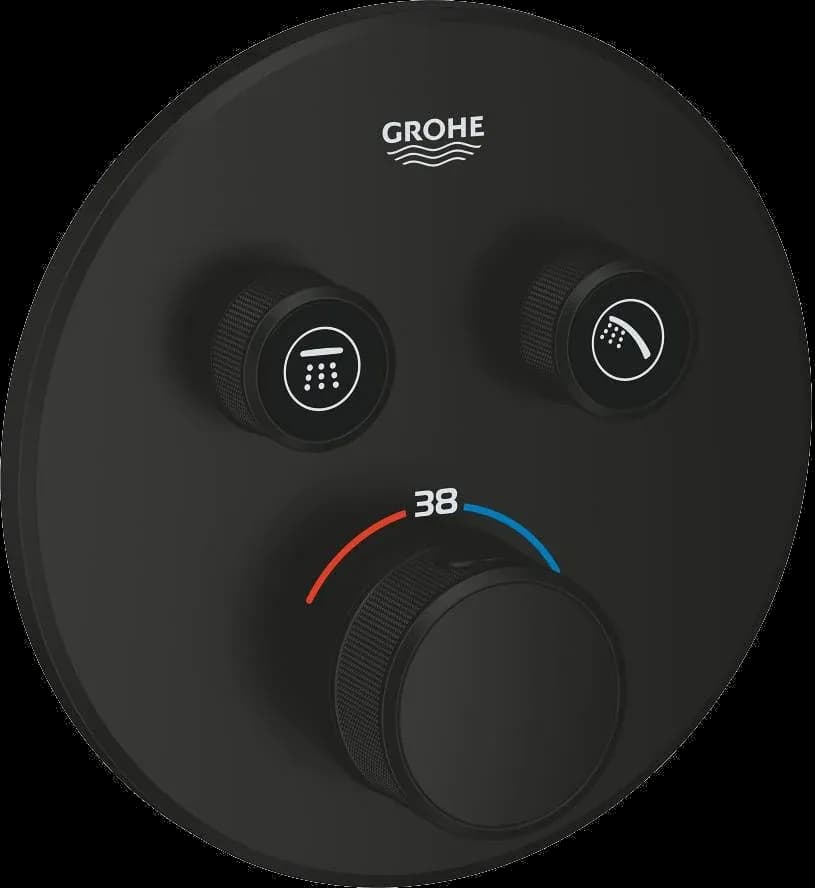 GROHE Grohtherm SmartControl Unitate de control cu termostat pentru instalare încastrată cu 2 ieșiri - finisaj Negru - Matt Black