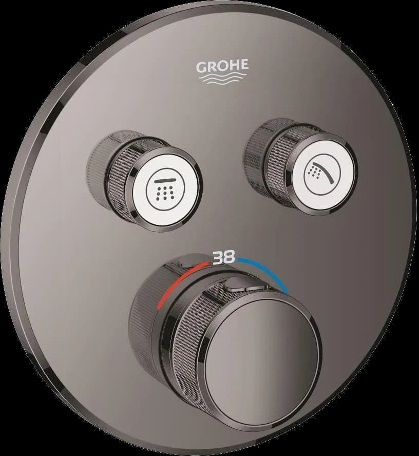 GROHE Grohtherm SmartControl Unitate de control cu termostat pentru instalare încastrată cu 2 ieșiri - finisaj Antracit - Hard Graphite