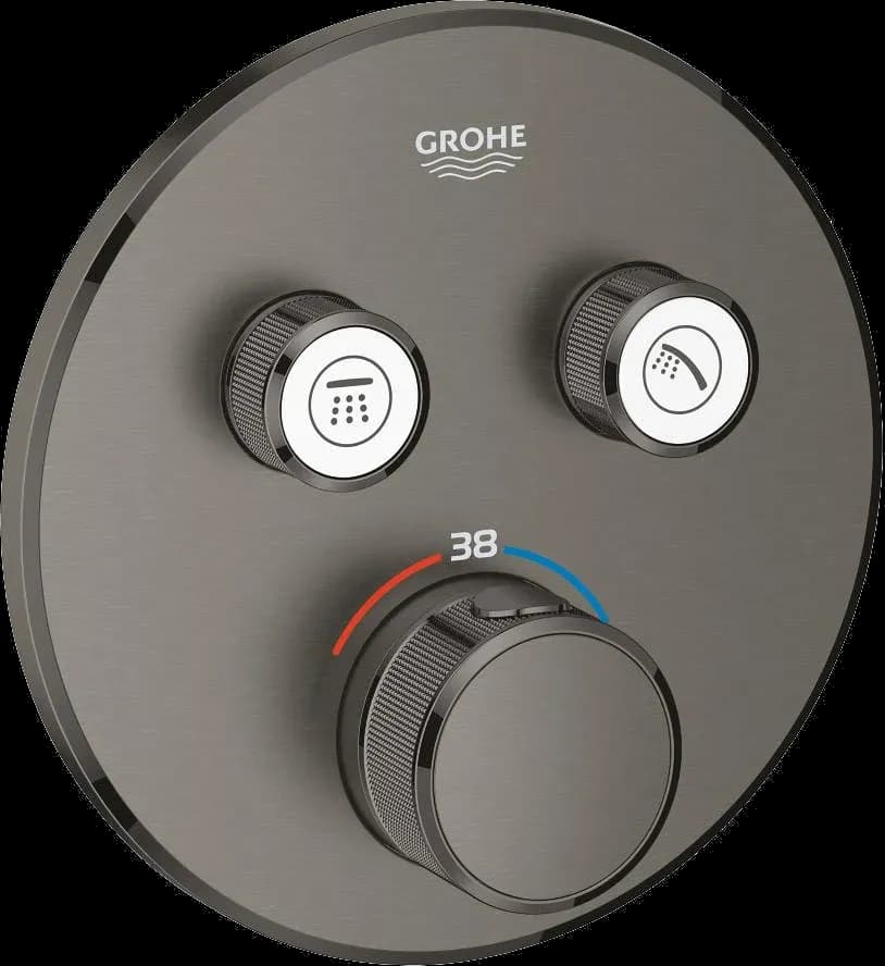 GROHE Grohtherm SmartControl Unitate de control cu termostat pentru instalare încastrată cu 2 ieșiri - finisaj Antracit - Brushed Hard Graphite