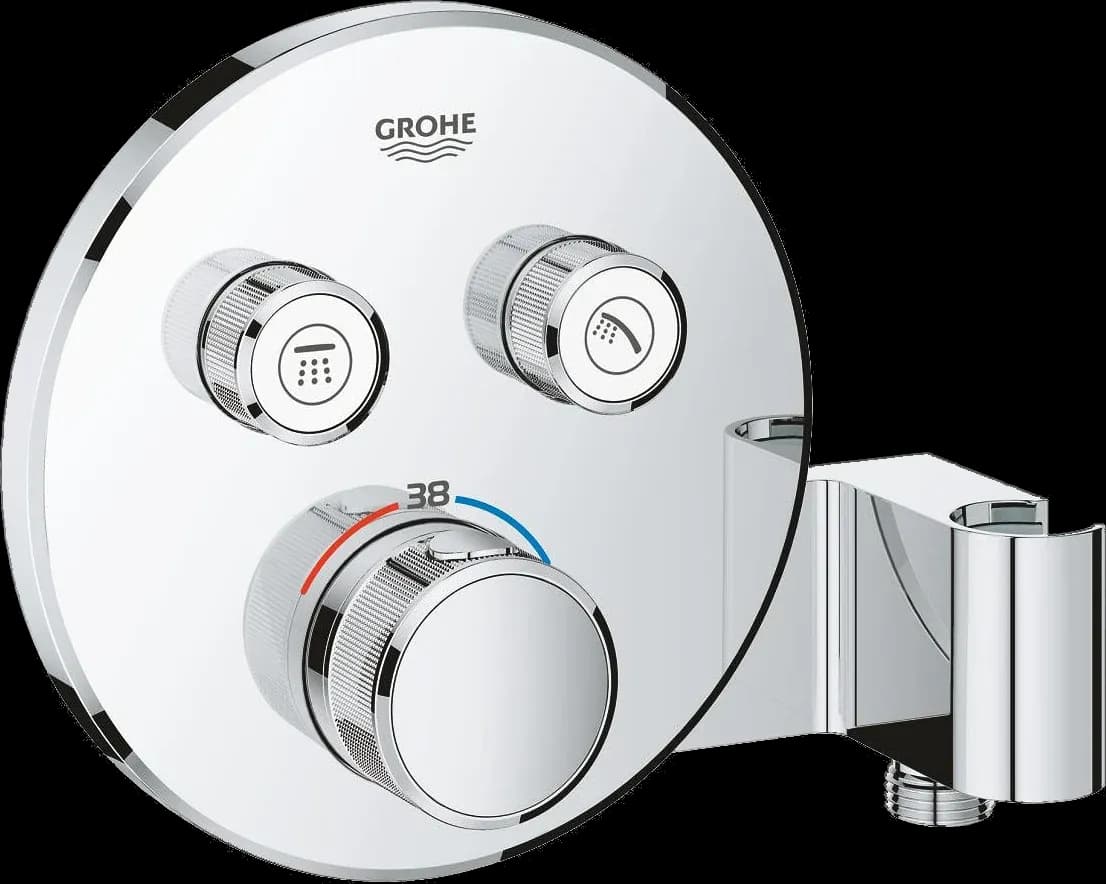 GROHE Grohtherm SmartControl Unitate de control cu termostat pentru instalare încastrată cu 2 ieșiri și suport integrat pentru pară