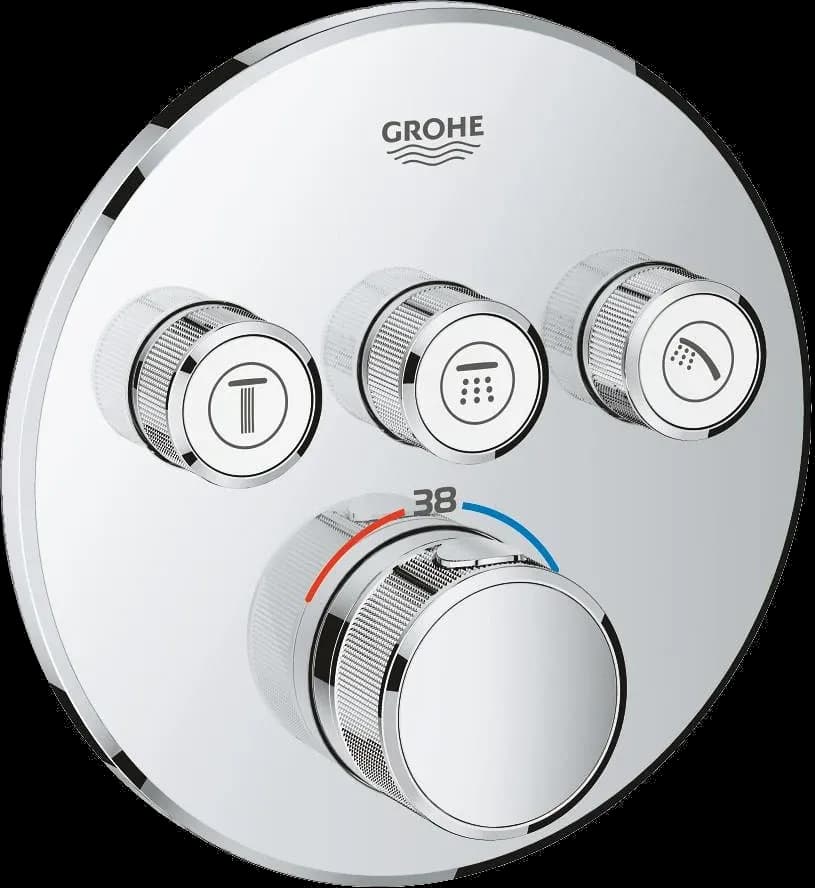 GROHE Grohtherm SmartControl Unitate de control cu termostat pentru instalare încastrată cu 3 ieșiri