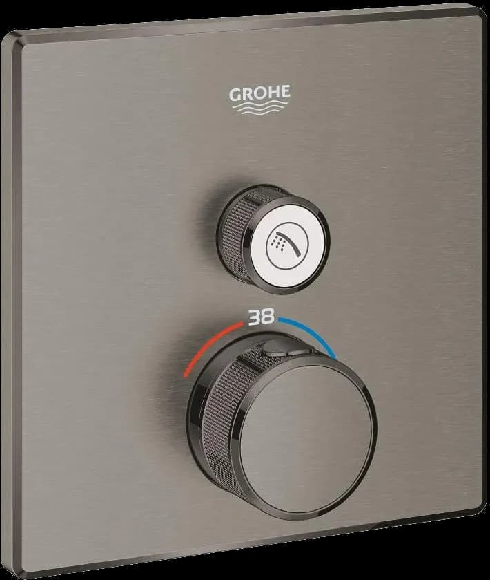 GROHE Grohtherm SmartControl Unitate de control cu termostat pentru instalare încastrată cu o ieșire - finisaj Antracit - Brushed Hard Graphite