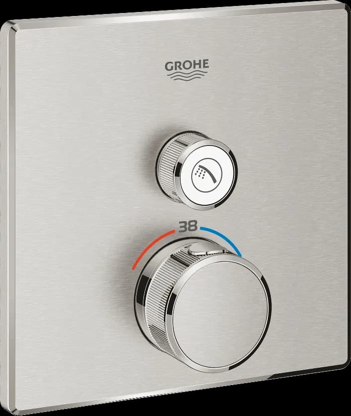 GROHE Grohtherm SmartControl Unitate de control cu termostat pentru instalare încastrată cu o ieșire - finisaj Supersteel Infinity