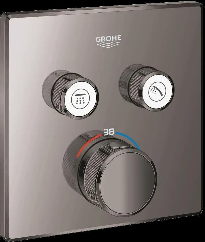 GROHE Grohtherm SmartControl Unitate de control cu termostat pentru instalare încastrată cu 2 ieșiri - finisaj Antracit - Hard Graphite