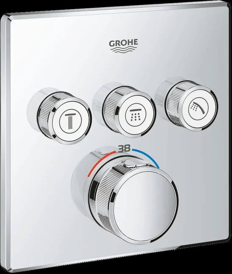 GROHE Grohtherm SmartControl Unitate de control cu termostat pentru instalare încastrată cu 3 ieșiri