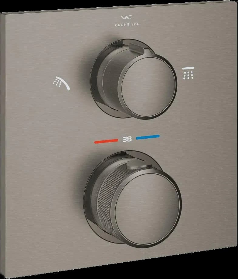 GROHE Allure Termostat pentru montaj încastrat, cu comutator cu 2 căi - finisaj Antracit - Brushed Hard Graphite