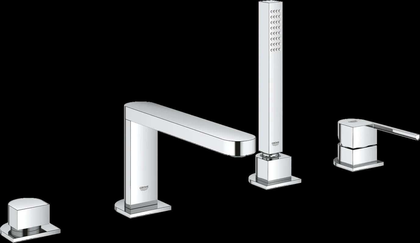 GROHE Plus Baterie cadă monocomandă cu 4 găuri