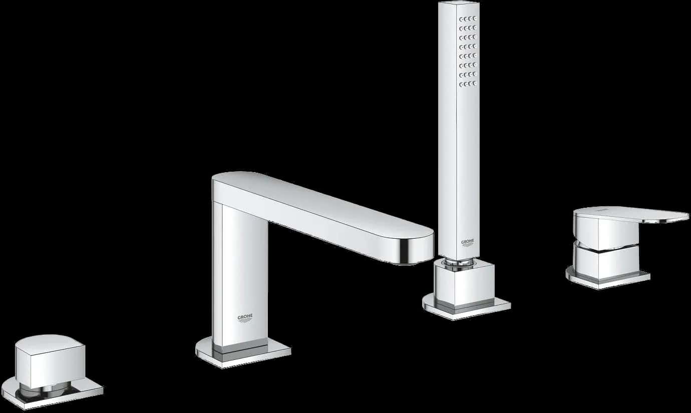GROHE Plus Baterie cadă monocomandă cu 4 găuri
