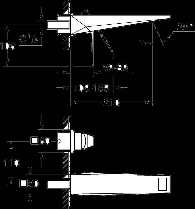 GROHE Allure Brilliant Baterie lavoar monocomandă cu 2 elemente Mărimea L - desen tehnic cu cote
